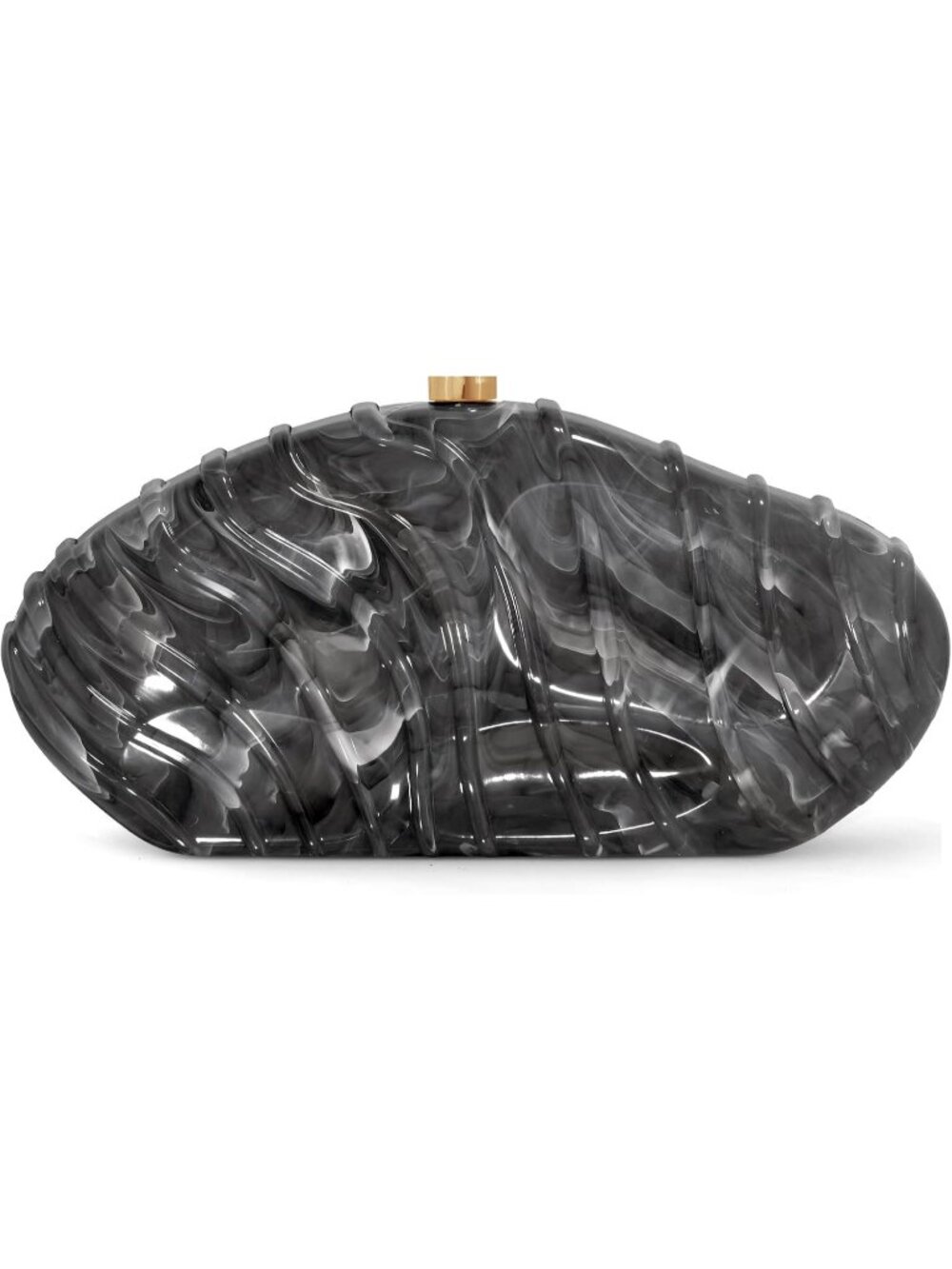 Women's Marble Black Acrylic Shell Clutch Purse Evening Party Prom Chain Bag